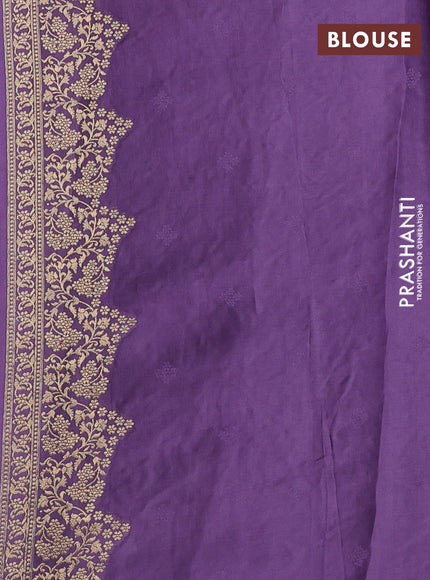 Banarasi silk saree lavender with allover zari weaves and zari woven border
