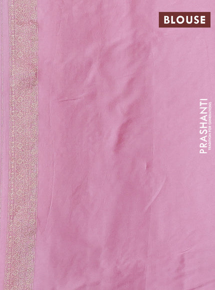 Banarasi silk saree light pink with thread & zari woven buttas and zari woven border