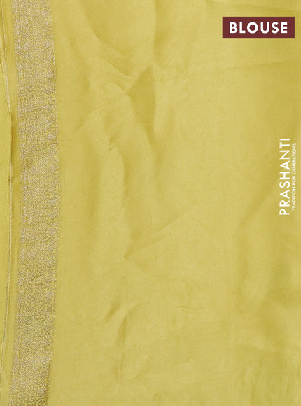 Banarasi silk saree yellow shade with thread & zari woven buttas and zari woven border