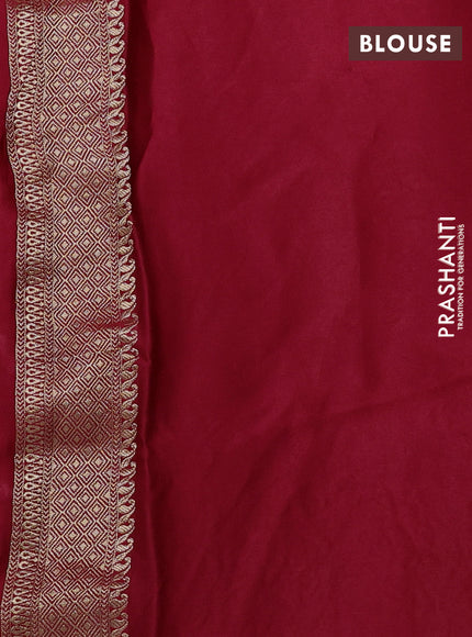 Banarasi silk saree red with allover zari woven buttas and long zari woven border