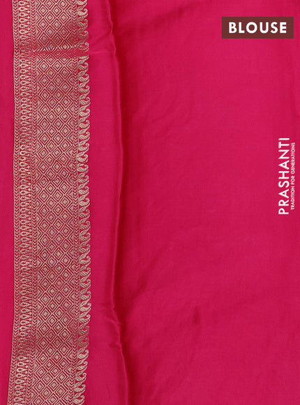 Banarasi silk saree pink with allover zari woven buttas and long zari woven border
