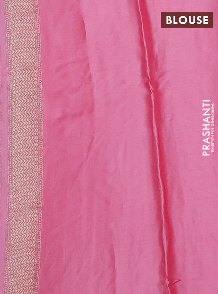 Banarasi silk saree light pink with allover thread & zari woven buttas and zari woven border