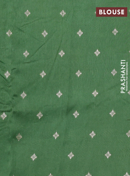 Banarasi silk saree green with thread & zari woven buttas and zari woven border