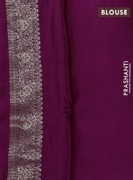 Banarasi silk saree dark magenta pink with allover thread & zari weaves and zari woven border