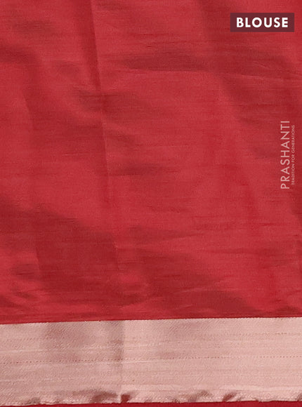Semi raw silk saree maroon with allover thread & zari woven buttas and zari woven border