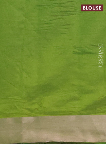 Semi raw silk saree light green with allover thread & zari woven buttas and zari woven border