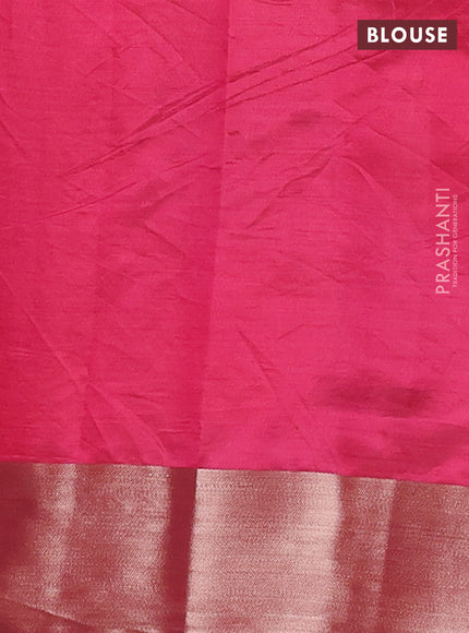 Semi raw silk saree pink with allover thread & zari woven buttas and zari woven border