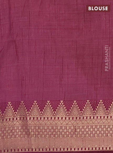 Semi raw silk saree wine shade with allover thread & zari woven buttas and zari woven border