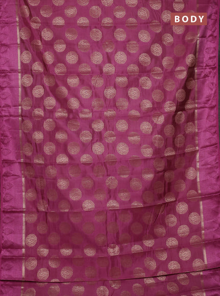 Semi raw silk saree mauve pink with allover thread & zari woven buttas and thread woven border