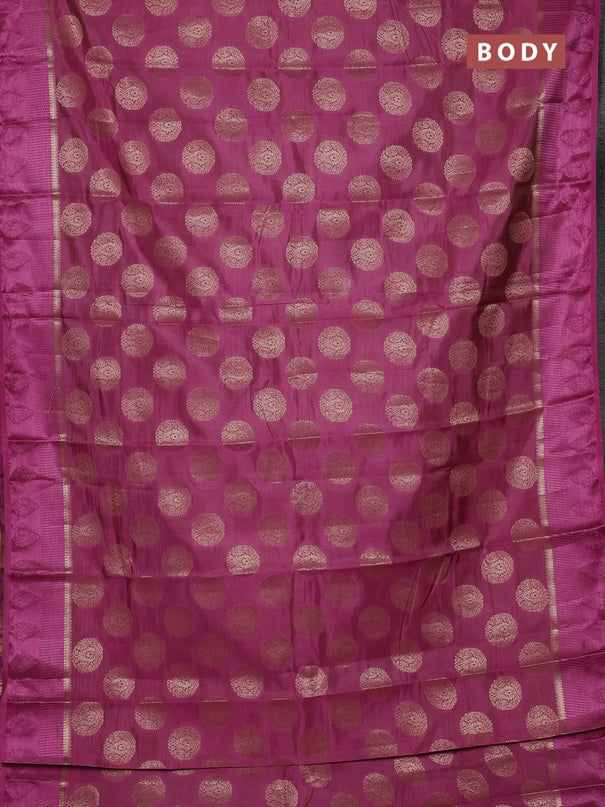 Semi raw silk saree mauve pink with allover thread & zari woven buttas and thread woven border