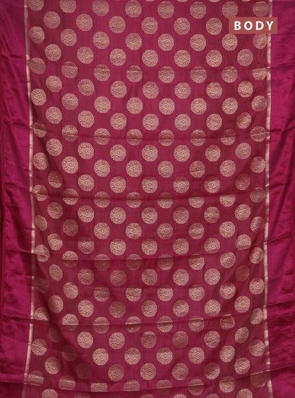 Semi raw silk saree deep purple with allover thread & zari woven buttas and thread woven border