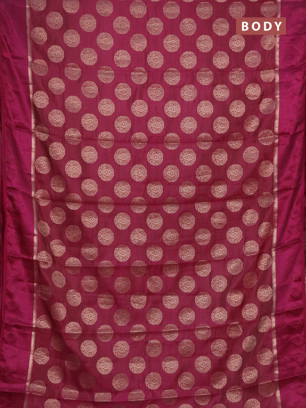Semi raw silk saree deep purple with allover thread & zari woven buttas and thread woven border