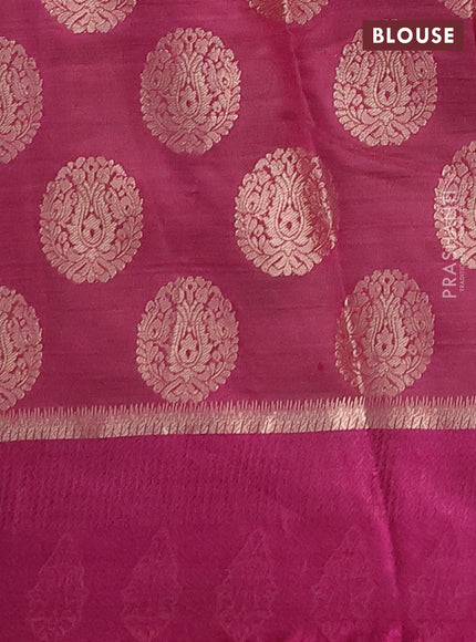 Semi raw silk saree deep purple with allover thread & zari woven buttas and thread woven border