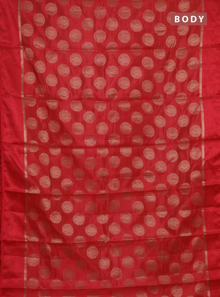 Semi raw silk saree pink with allover thread & zari woven buttas and thread woven border