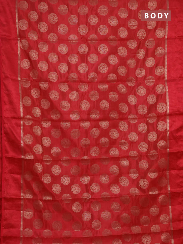 Semi raw silk saree pink with allover thread & zari woven buttas and thread woven border