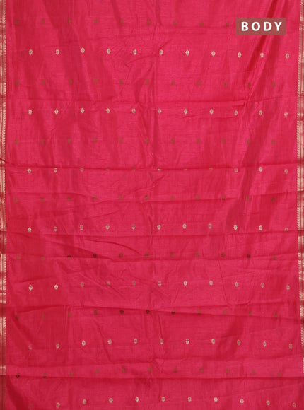 Semi raw silk saree pink with allover thread & zari woven buttas and woven border