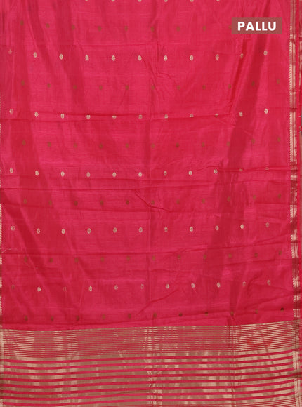 Semi raw silk saree pink with allover thread & zari woven buttas and woven border