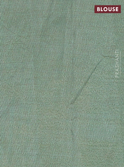 Semi raw silk saree teal green with allover thread & zari woven buttas and woven border