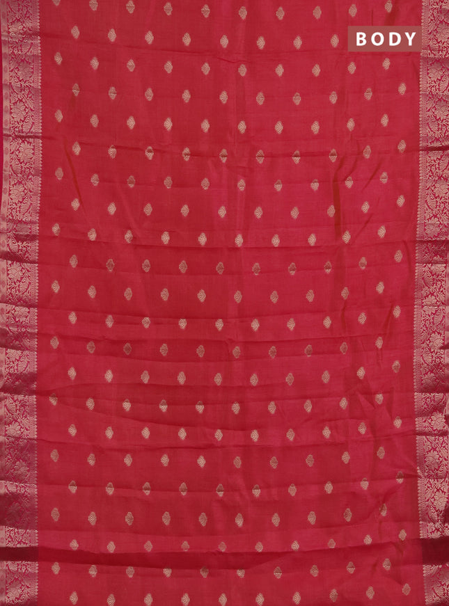 Semi raw silk saree pink  with allover thread & zari woven buttas and zari woven border