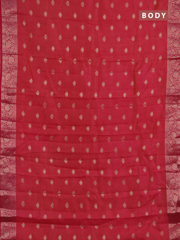 Semi raw silk saree pink  with allover thread & zari woven buttas and zari woven border