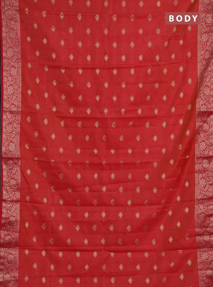 Semi raw silk saree pink with allover thread & zari woven buttas and zari woven border
