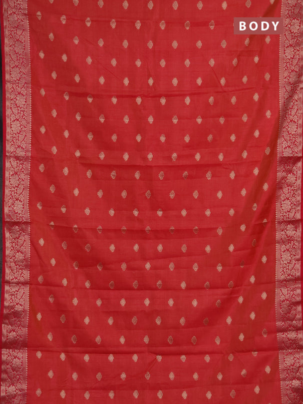 Semi raw silk saree pink with allover thread & zari woven buttas and zari woven border