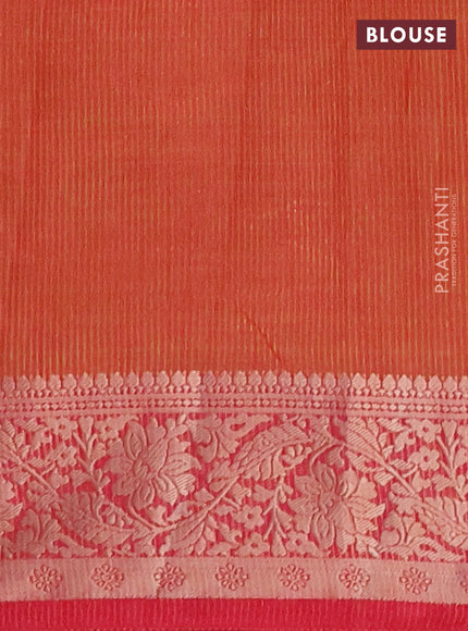 Semi raw silk saree pink with allover thread & zari woven buttas and zari woven border