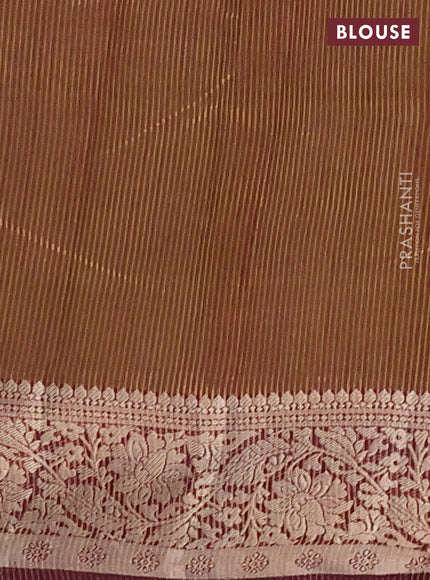 Semi raw silk saree deep wine shade with allover thread & zari woven buttas and zari woven border