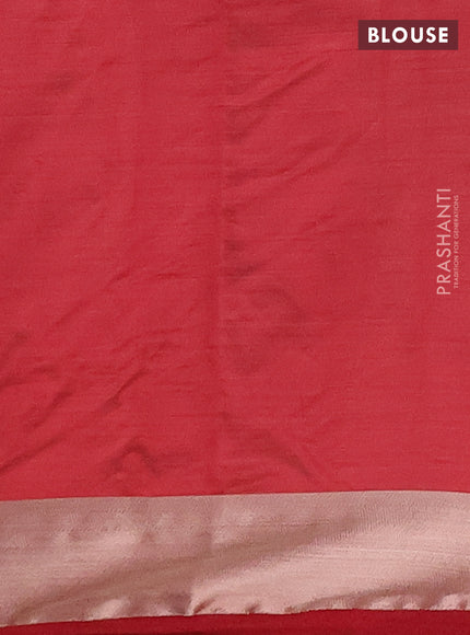 Semi raw silk saree maroon with allover thread & zari woven buttas and zari woven butta border