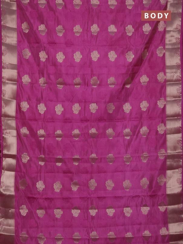 Semi raw silk saree pink shade with allover thread & zari woven buttas and zari woven border