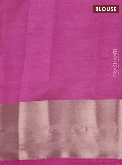 Semi raw silk saree pink shade with allover thread & zari woven buttas and zari woven border