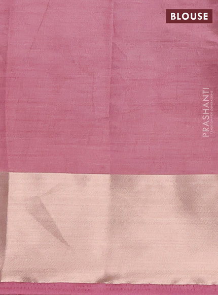 Semi raw silk saree mauve pink with allover thread & zari woven buttas and zari woven border