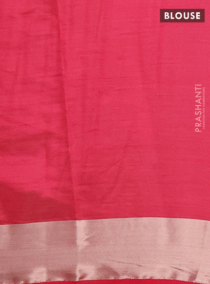 Semi raw silk saree pink with allover thread & zari woven buttas and zari woven border