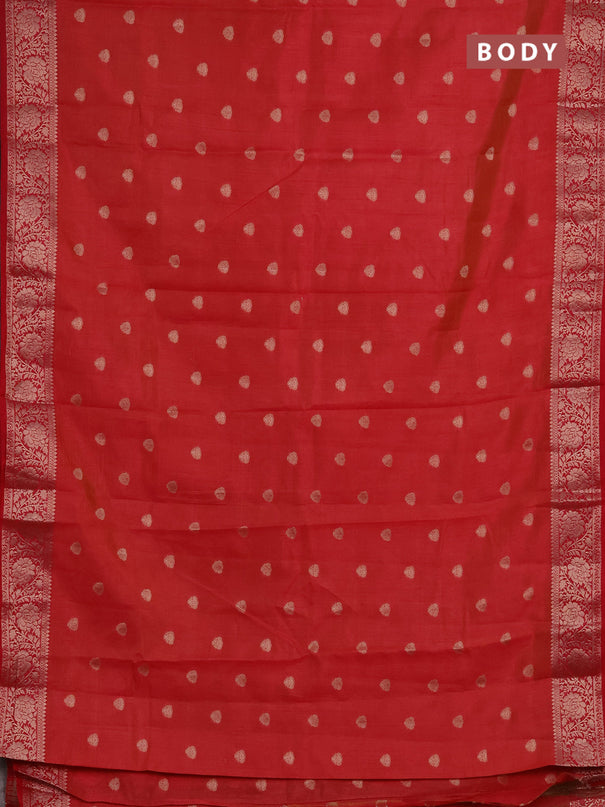 Semi raw silk saree pink with allover thread & zari woven buttas and zari woven border