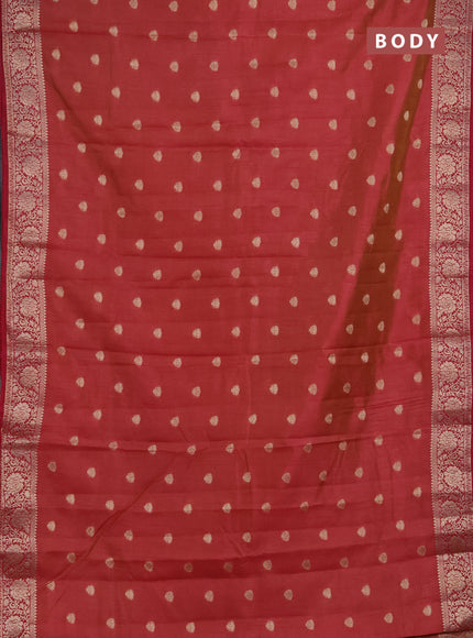 Semi raw silk saree pink with allover thread & zari woven buttas and zari woven border
