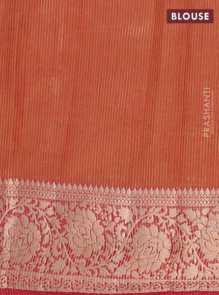 Semi raw silk saree pink with allover thread & zari woven buttas and zari woven border