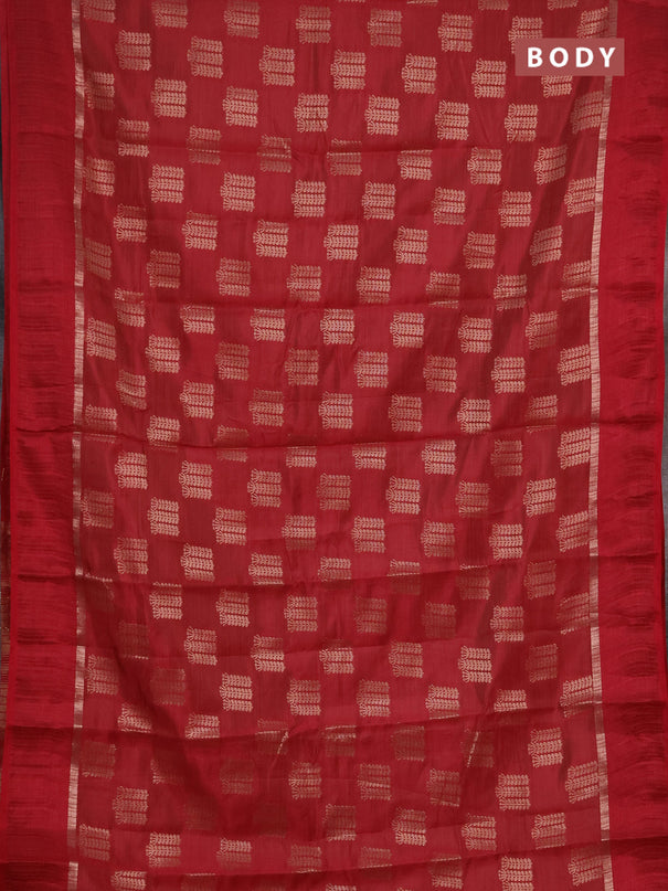 Semi raw silk saree maroon with allover thread & zari woven buttas and thread woven border