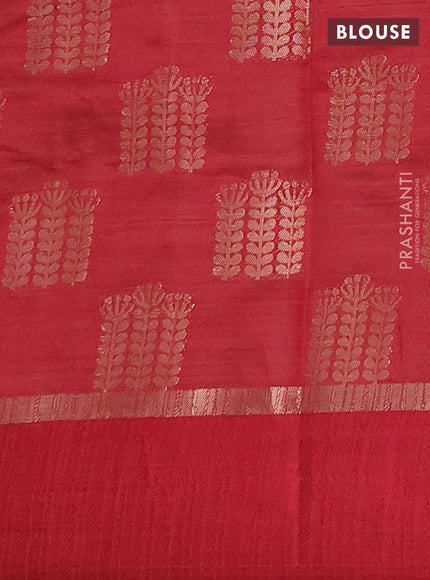 Semi raw silk saree maroon with allover thread & zari woven buttas and thread woven border