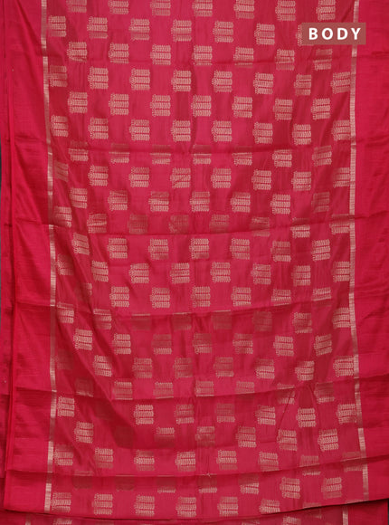 Semi raw silk saree pink with allover thread & zari woven buttas and thread woven border