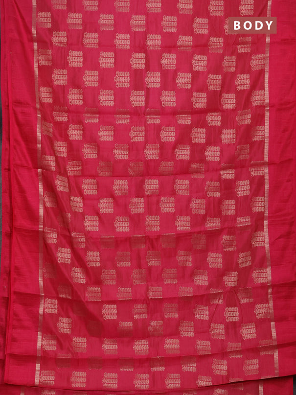 Semi raw silk saree pink with allover thread & zari woven buttas and thread woven border