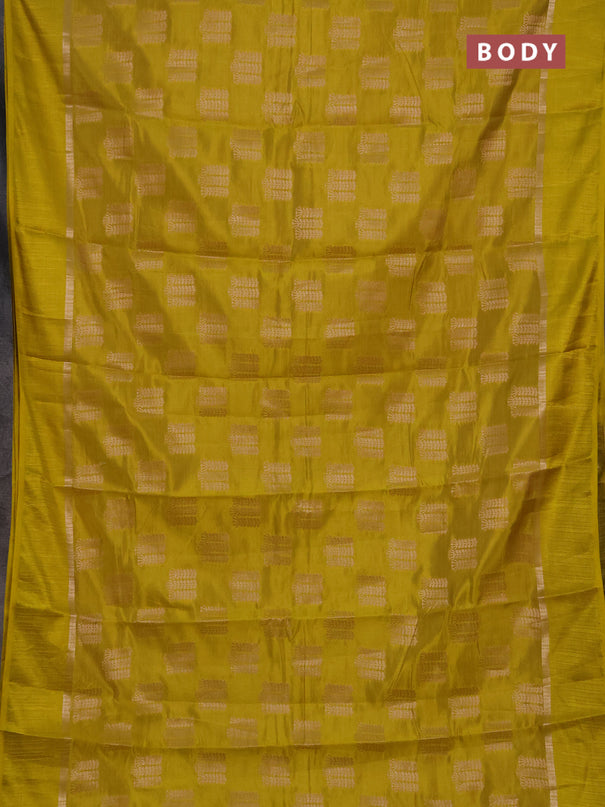 Semi raw silk saree lime green with allover thread & zari woven buttas and thread woven border