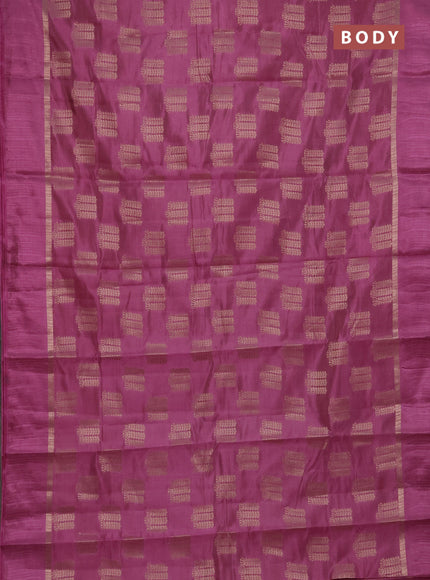 Semi raw silk saree purple with allover thread & zari woven buttas and thread woven border