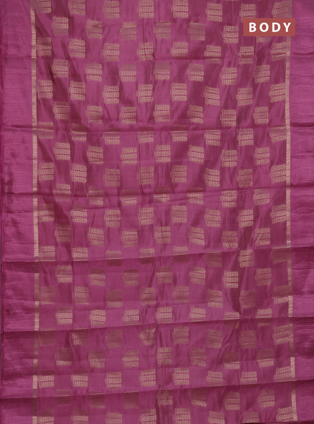 Semi raw silk saree purple with allover thread & zari woven buttas and thread woven border