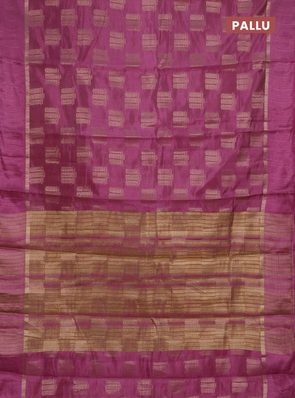 Semi raw silk saree purple with allover thread & zari woven buttas and thread woven border