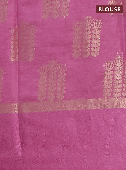 Semi raw silk saree purple with allover thread & zari woven buttas and thread woven border