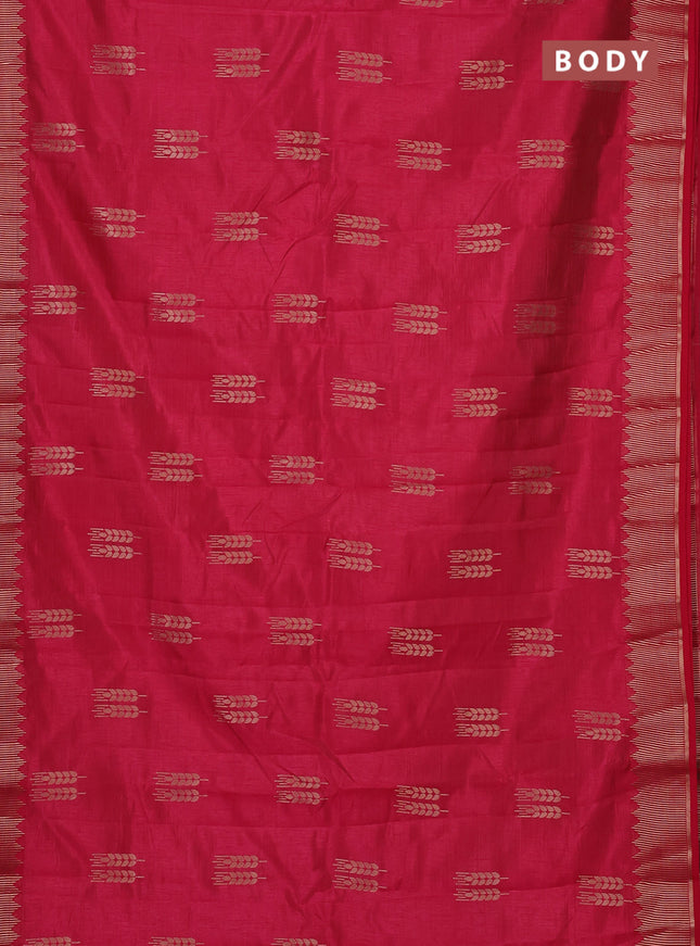 Semi raw silk saree pink with allover thread & zari woven buttas and zari woven border