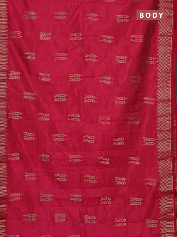 Semi raw silk saree pink with allover thread & zari woven buttas and zari woven border
