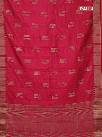 Semi raw silk saree pink with allover thread & zari woven buttas and zari woven border
