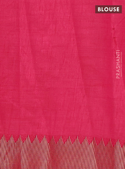 Semi raw silk saree pink with allover thread & zari woven buttas and zari woven border