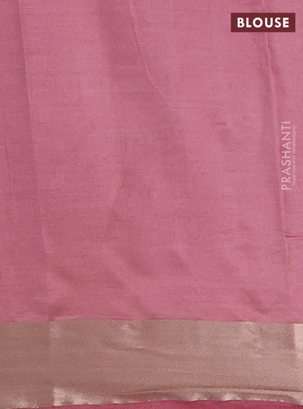 Semi raw silk saree mauve pink with allover thread & zari woven buttas and zari woven border